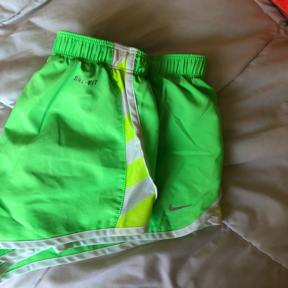 Neon Nike tempo running shorts